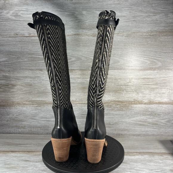 Loeffler Randall Women’s Black White Tall Knee High Boots Size 7.5 - Picture 6 of 8